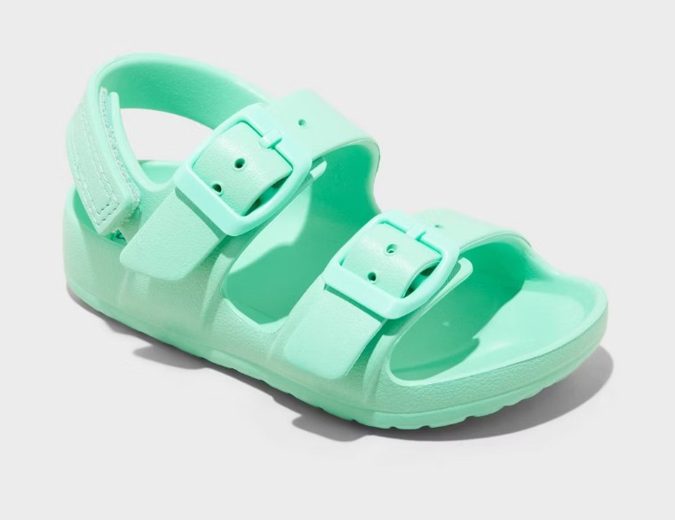Toddler Blown EVA Ade Sandals – Cat & Jack™ Green 12T: Hook and Loop, Contoured Footbed, Open Toe