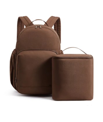 Bagsmart – Commuter Backpack 32L, Laptop Daypack with Detachable Insulated Lunch Bag for Work, College & Daily Travel – Brown