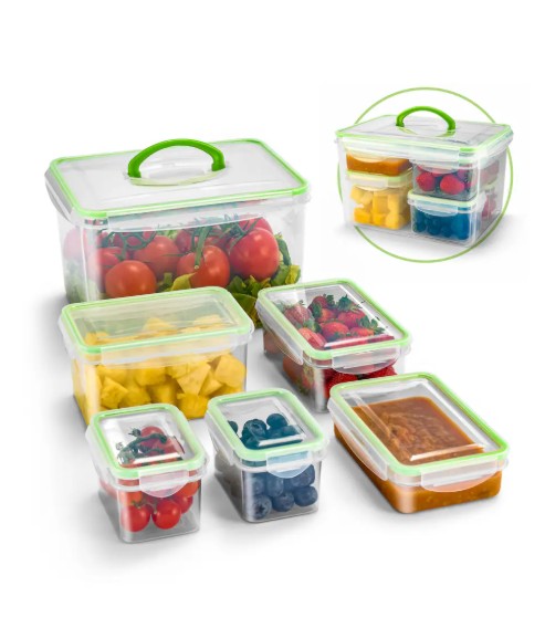 Sorbus – 12 Piece Airtight Containers With Snap-on Lids- BPA Free – For Kitchen, Pantry, Food Storage – Clear