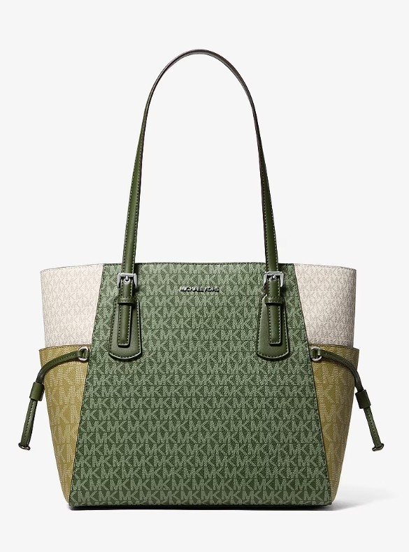 Voyager Large Color-Block Signature Logo Tote Bag