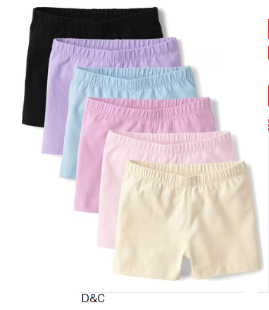 The Children’s Place Girls Pull-On Everyday Cartwheel Shorts, 6-Pack, Sizes XS-XXL