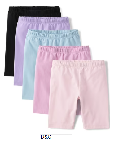 The Children’s Place Girls Pull-On Everyday Bike Shorts, 5-Pack, Sizes XS-XXL