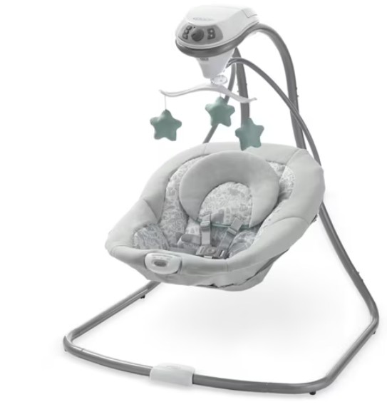Graco Simple Sway Baby Swing with Plush Seat and Adjustable Speeds, Ivy