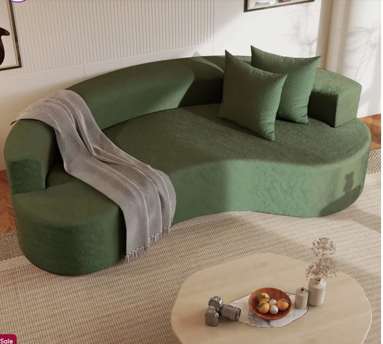 Boneless 80″ Modern Upholstered Sofa with Two Pillows Included