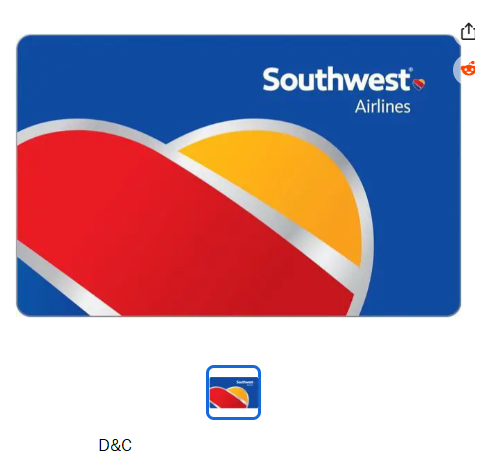 Southwest Airlines $500 Gift Card (Email Delivery)