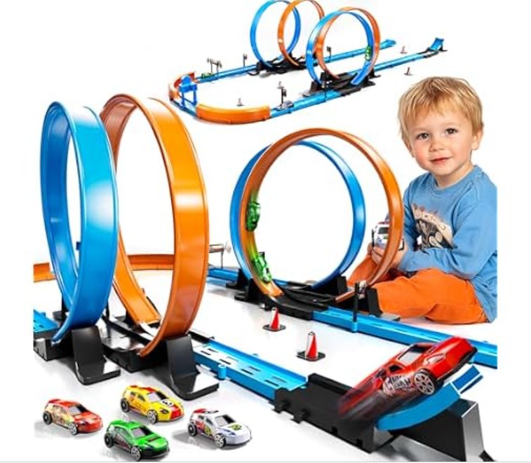 Race Track Set 4 Cars 4 Loops 35-Piece