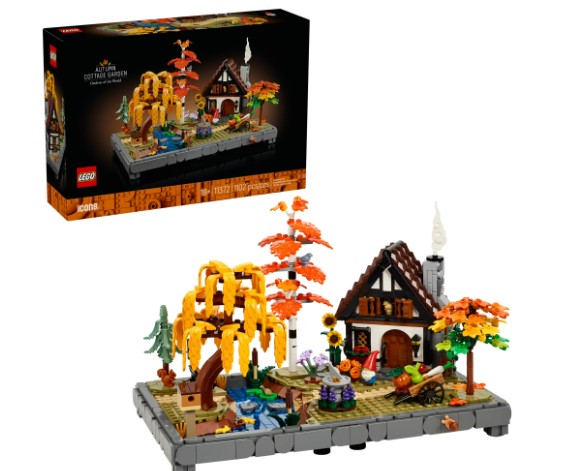 LEGO Icons Autumn Cottage Garden Building Set for Adults, Ages 18+ – Whimsical Room Decor for Office, Bedroom, or Book Shelf – Building Blocks for Crafting Fans – Gift Idea for Birthdays – 11372