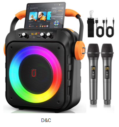 JAUYXIAN Karaoke Machine with 2 Mic, 6.5” Karaoke Speaker, Home Karaoke System for Family Party