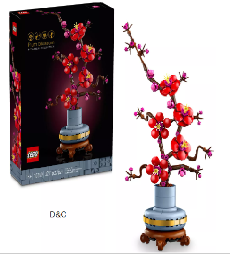 Icons Plum Blossom Flower Décor Display Set for Office Décor 10369 Building Set, 327 Pieces