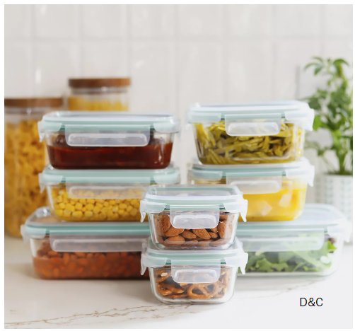 16 Piece Fluted Glass Storage Set