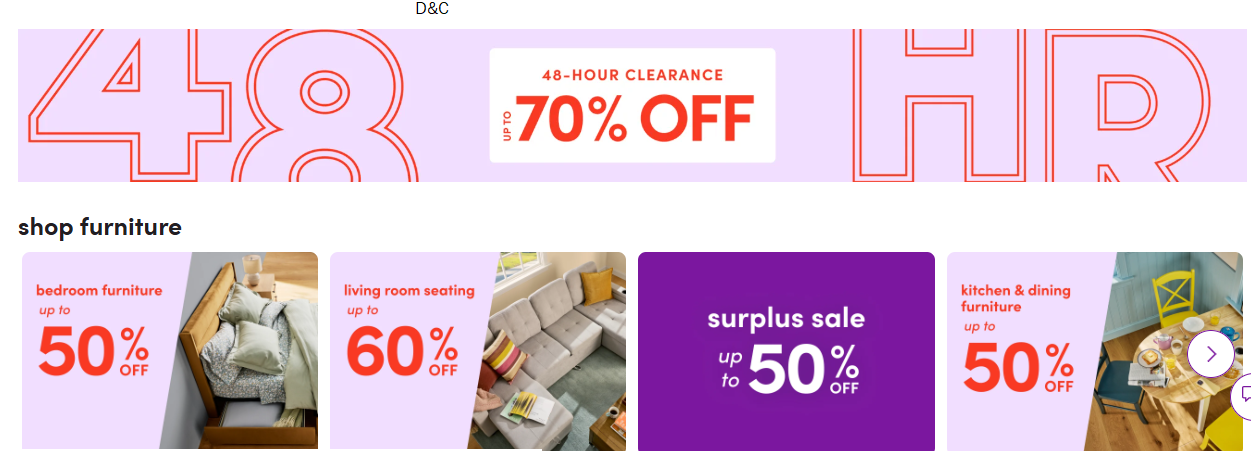 Wayfair Warehouse clearout – ends tonight
