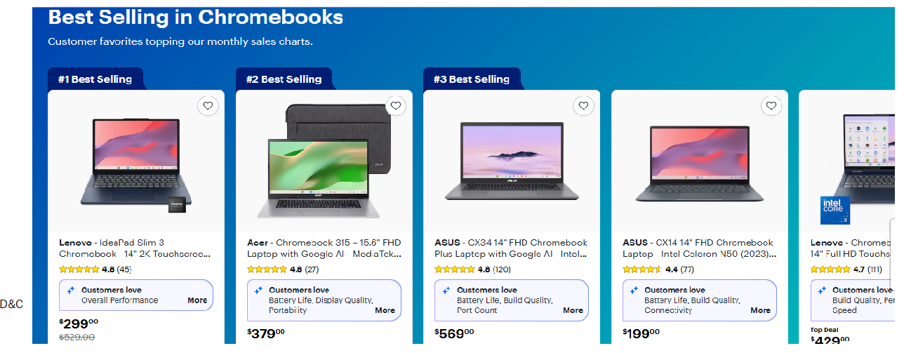 BestBuy – Best Selling in Chromebooks