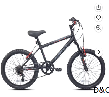 20″ Kent Kobra Bicycle, 20″ Wheels, Child Ages 7-14, Black