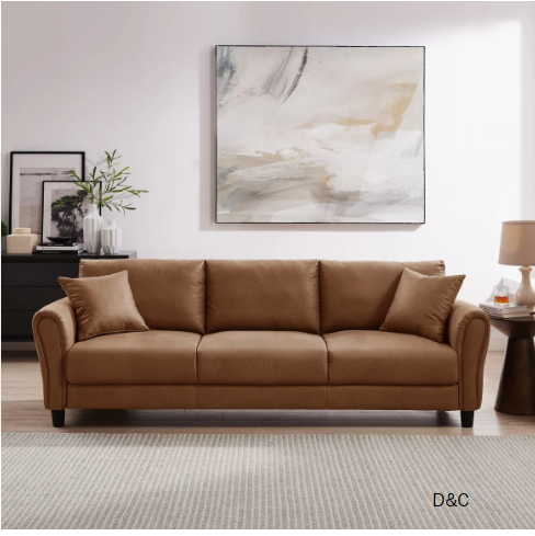 86.6” Faux Leather Sofa