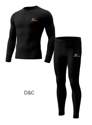 Mossy Oak Mens Thermal Underwear Set Insulated Shirt & Long Johns, Black Large