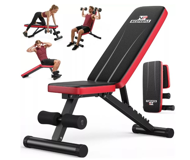 FED FITNESS Basic Adjustable Weight Bench for Home Gym, Foldable Workout Bench with 8 Backrests, 660LBS Weight Capacity