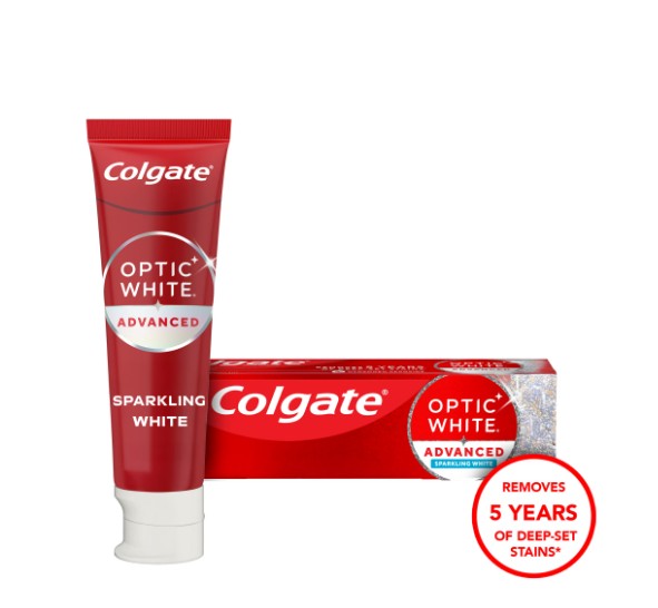 Colgate Optic White Advanced Sparkling White Toothpaste with 2% Hydrogen Peroxide, Mint, 4.5 OZ