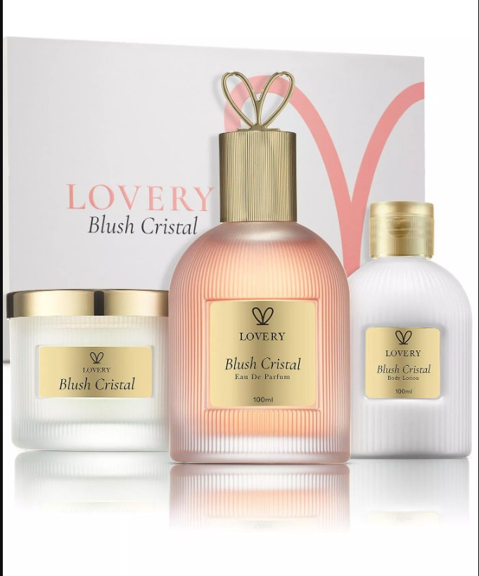 4 Piece Limited Edition Blush Cristal Eau de Parfum Beauty Body Care Fragrance Gift Set