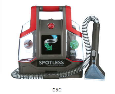 Hoover Spotless Portable Carpet & Upholstery Spot Cleaner Machine, for Carpet, Rugs, and Upholstery, 5 Oz. Pet Solution, Self Cleaning, FH11300