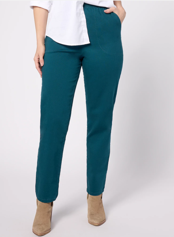Denim & Co. Original Waist Stretch Regular Side Pocket Pants