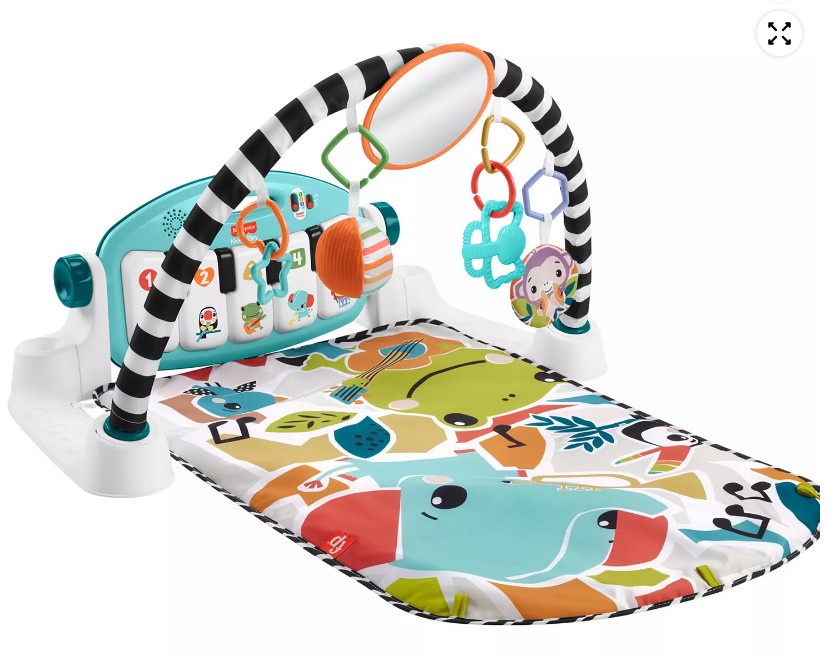 Glow and Grow Kick Play Piano Gym Baby Playmat with Musical Learning Toy