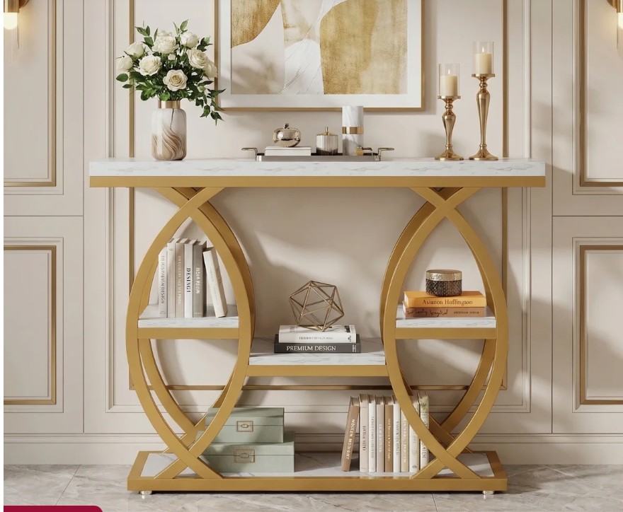 Shirlene 39.4″ W 4-Tier Console Table