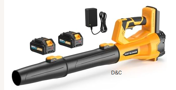 Cordless Leaf Blower with 6 Adjustable Wind Speed, Powerful Electric Leaf Blowers with 2X 4.0Ah Battery and Charger, Lightweight Handheld Leaf Cleaner for Lawn Care, Patio, Leaves Dust Cleaning