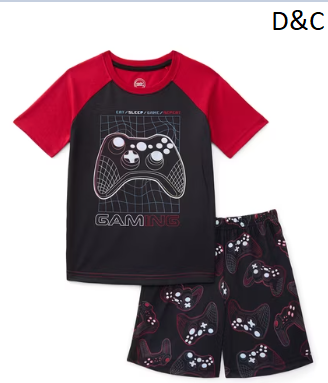 Wonder Nation Boys Tee and Shorts Pajama Set, 2-Piece, Sizes 4-18