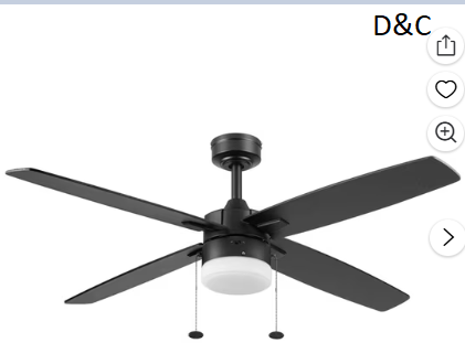 Better Homes & Gardens Elliot 52 in Black Indoor/Outdoor Ceiling Fan with Light, Pull Chains, Reverse Airflow