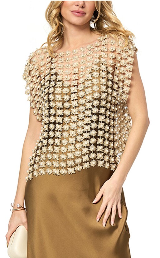 Pearl Accented Floral Shell
