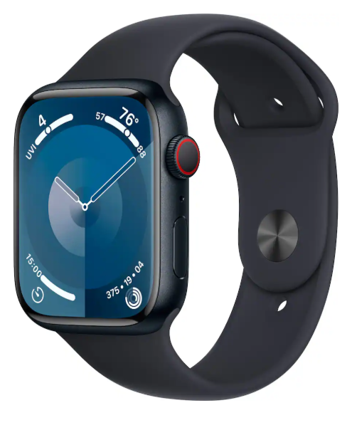 Geek Squad Certified Refurbished Apple Watch Series 9 (GPS + Cellular) 45mm Aluminum Case with Midnight Sport Band – Midnight (AT&T) – (2023)