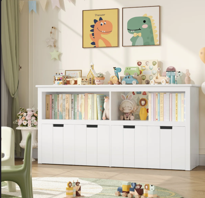 Bayze Bookcase with Removable Drawers, White