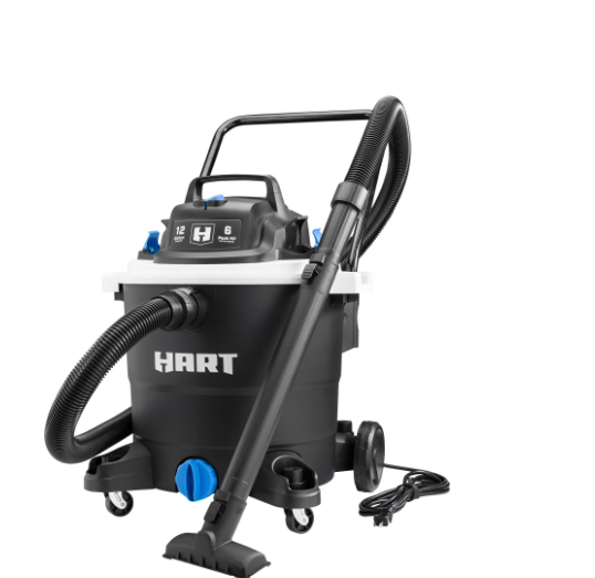 HART 12 Gallon 6 Peak HP Wet/Dry Vacuum, VOC1212PW 3701