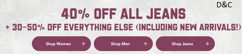 American Eagle 40% OFF ALL JEANS
