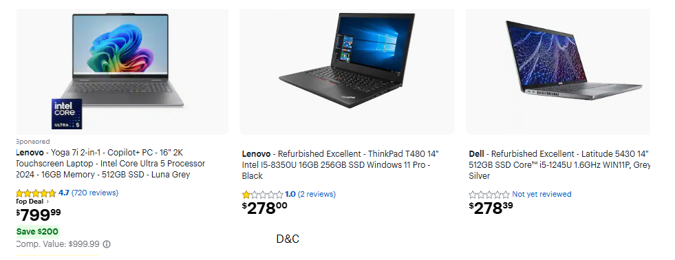 Windows LaptopsAs low as $260+