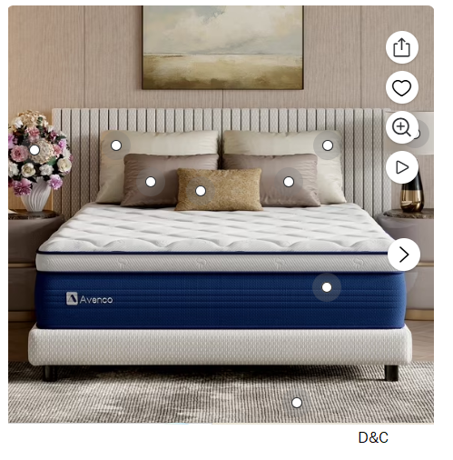Avenco Airsea 12″ Queen Size Medium Firm Support Hybrid Mattress, Motion Isolation&Preesure Relif, CertiPUR-US