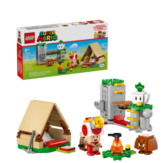 LEGO Super Mario Captain Toad’s Camp Building Toy – Pretend Play Set for Kids, Ages 6+ – Gift for Birthdays – Building Blocks for Boys & Girls W/Toad, Goomba, & Turnip Toy Figures – 72040