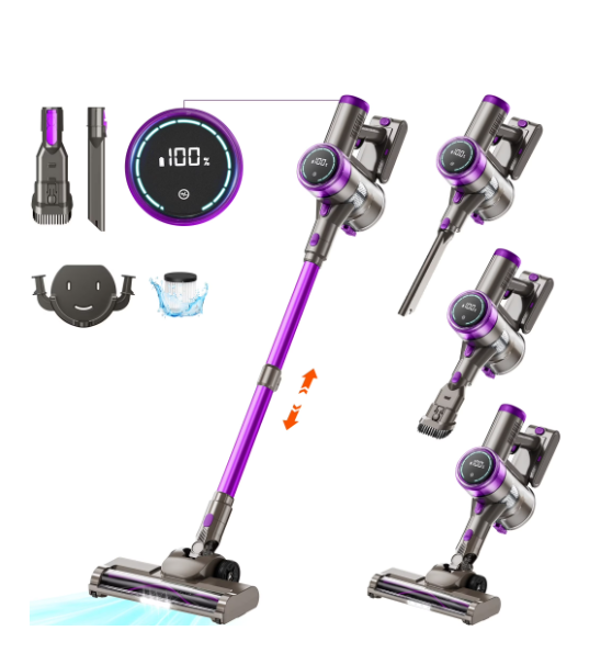 KANFUAQ Cordless Stick Vacuum Cleaner 38KPA 50Mins 2200mAh Lightweight for Home Pet Hair Carpet Hard Floor