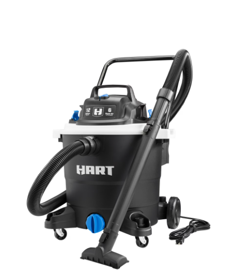 HART 12 Gallon 6 Peak HP Wet/Dry Vacuum, VOC1212PW 3701