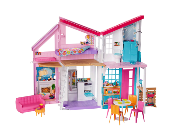 Barbie Malibu House Dollhouse Playset with 25+ Furniture and Accessories [Walmart Exclusive]