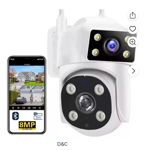 Security Camera 4K Wireless Wi-Fi Outdoor Camera 2.4GHz Indoor Home Camera Security with Spotlight with Infrared Detection Color Night Vision, 2-Way Audio