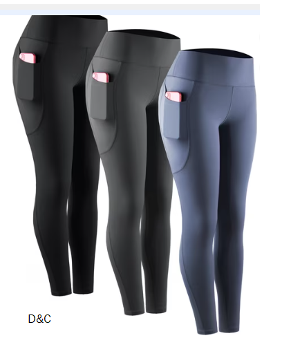 NELEUS Womens Compression Yoga Leggings for Workout High Waist Tummy Control with 2 Pockets,Black+Gray+Navy Blue,US Size XL