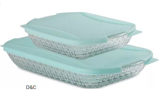 Anchor Hocking Basketweave Embossed 4-Piece Bakeware Bundle