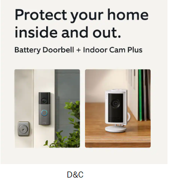 Ring – Battery Doorbell 2K (newest model), Speckled Gray + Indoor Cam Plus – White