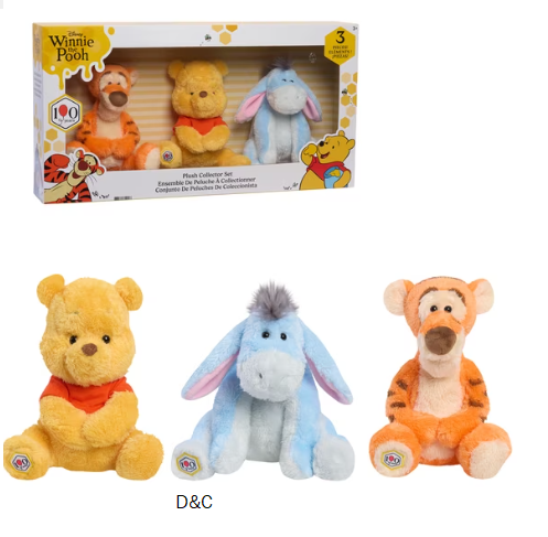 Disney Winnie the Pooh 100th Anniversary Plush Collector Set, Walmart Exclusive, Ages 2+