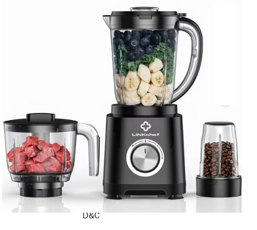 LINKChef Smoothie Blender 57oz Food Processor Combo with Powerful Chopper Grinder