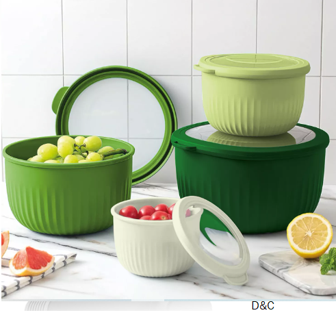 Art & Cook 8-Piece Round Nesting Bowl Set with Lids