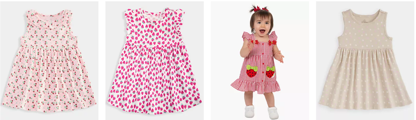 Baby Girls’ 0M-24M Strawberry-Print Dress