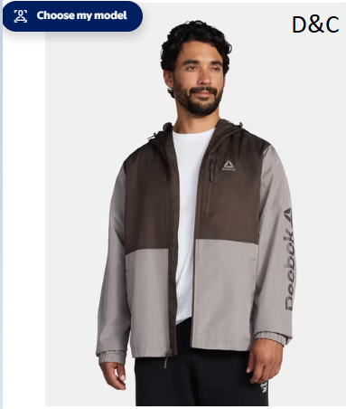 Reebok Men and Big Men’s Jersey Lined Windbreaker Jacket with Hood, Lightweight, Sizes S-3XL