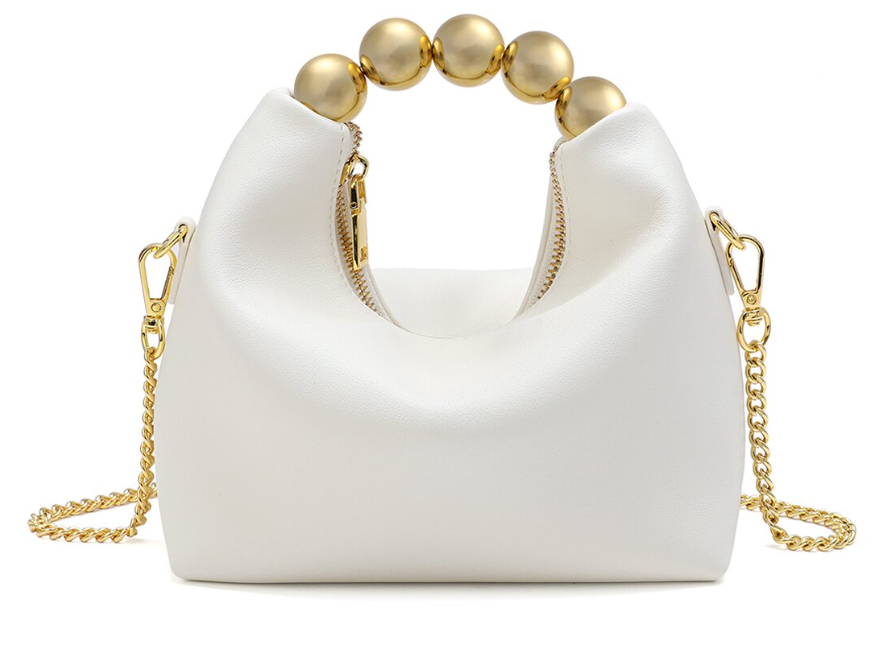 Smooth Leather Top Handle Shoulder Bag